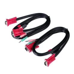 Switch KVM Aisens A111-0064 KVM VGA USB 1U-2PC+Cable Negro