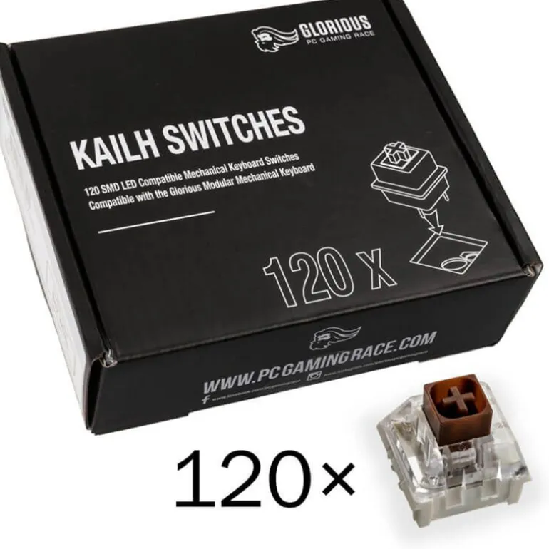 Switch Mecánico Glorious PC Gaming Race Pack 120 Switches Kailh Box Brown