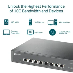 Switch TP-Link TL-SX1008 8 Puertos 10G
