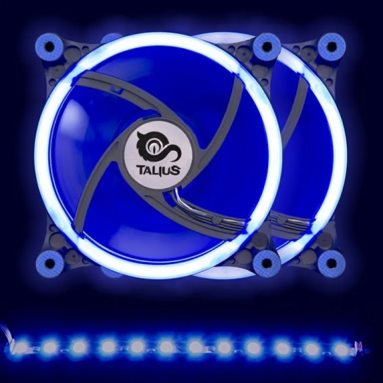 Talius Siroko Twin Pack Doble Aro RGB + Tira LED + Control Remote - Ventilador 12 cm