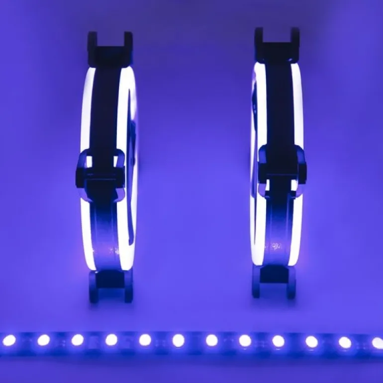 Talius Siroko Twin Pack Doble Aro RGB + Tira LED + Control Remote - Ventilador 12 cm