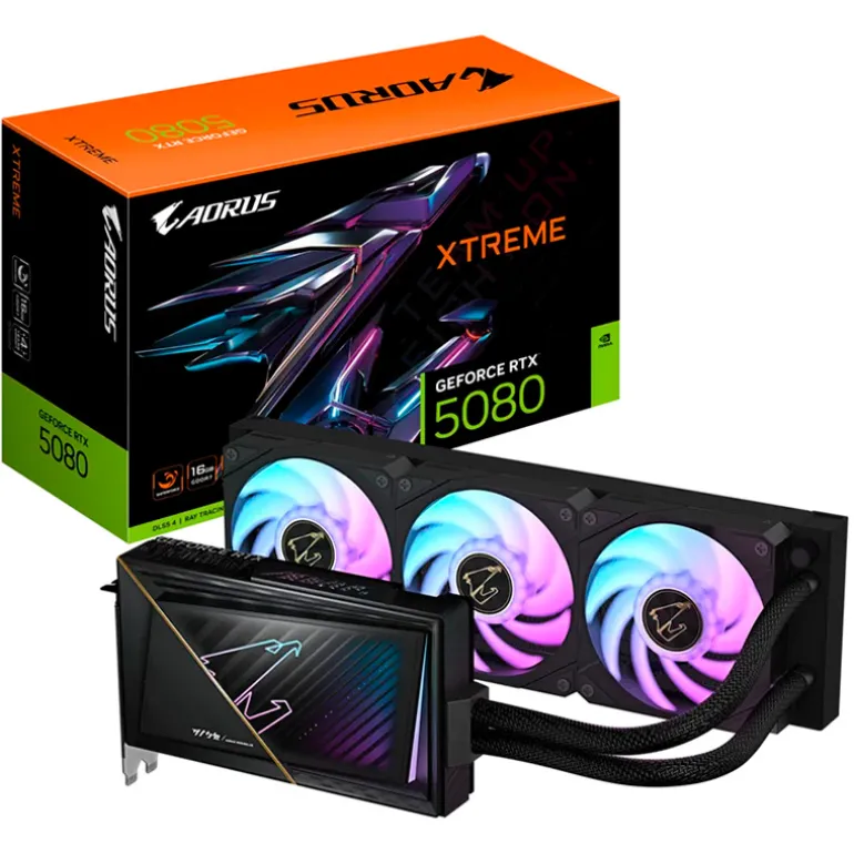 Tarjeta Gráfica Gigabyte AORUS GeForce RTX 5080 Xtreme WaterForce 16GB GDDR7 DLSS4