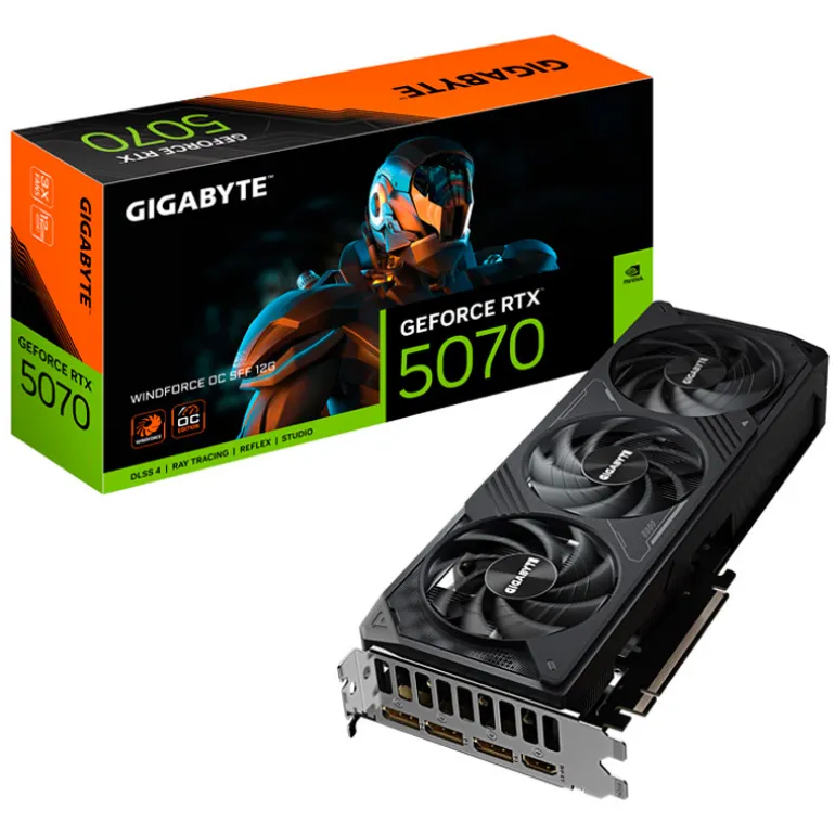 Tarjeta Gráfica Gigabyte GeForce RTX 5070 WindForce OC SFF 12GB GDDR7 DLSS4