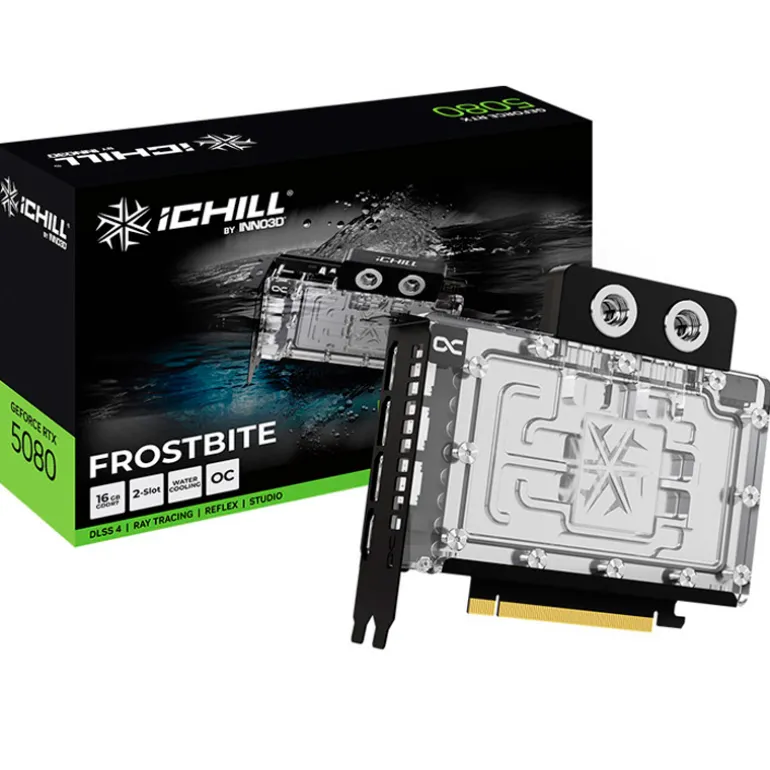 Tarjeta Gráfica INNO3D GeForce RTX 5080 iCHILL FROSTBITE OC 16GB GDDR7 DLSS4
