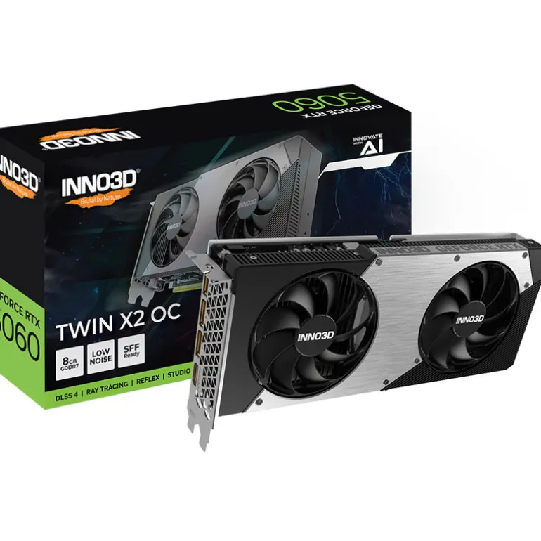 Tarjeta Gráfica INNO3D GeForce RTX 5060 TWIN X2 OC 8GB GDDR7 DLSS4