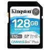 Tarjeta Memoria Kingston Canvas Go! Plus 128GB Clase 10 U3 V30