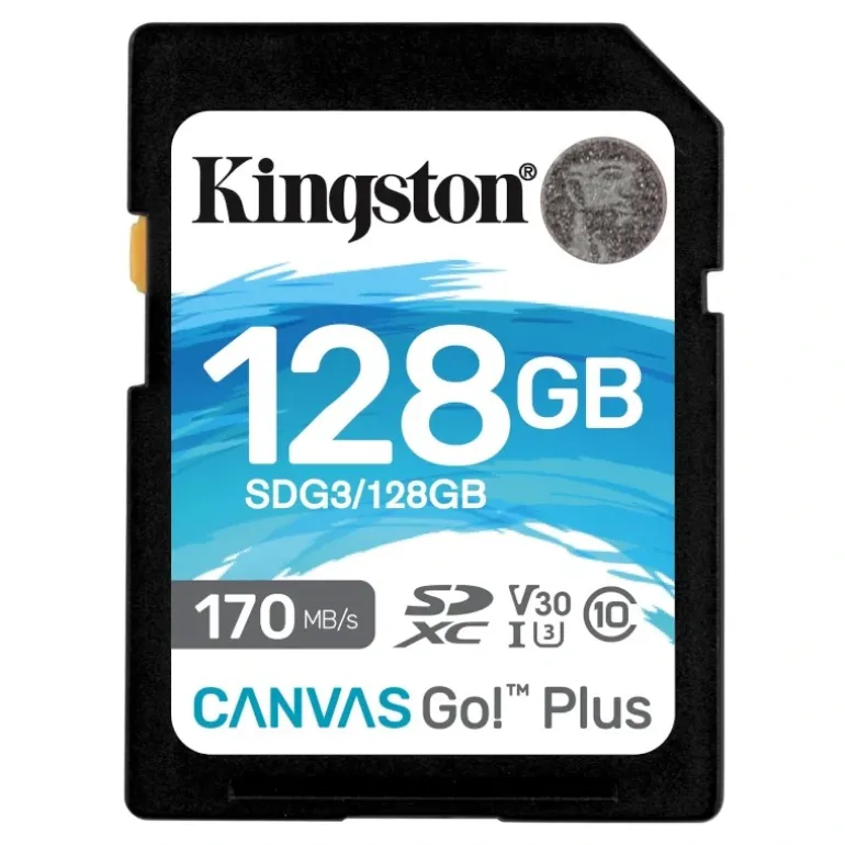 Tarjeta Memoria Kingston Canvas Go! Plus 128GB Clase 10 U3 V30