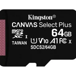 Tarjeta Memoria Kingston Canvas Select Plus 64GB microSDXC Clase 10