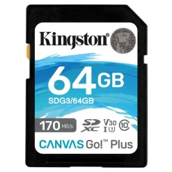 Tarjeta Memoria Kingston Canvas Go! Plus 64GB Clase 10 U3 V30