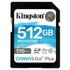 Tarjeta Memoria Kingston Canvas Go! Plus 512GB Clase 10 U3 V30
