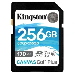 Tarjeta Memoria Kingston Canvas Go! Plus 256GB Clase 10 U3 V30
