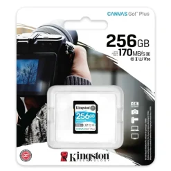 Tarjeta Memoria Kingston Canvas Go! Plus 256GB Clase 10 U3 V30