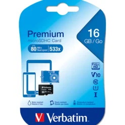 Tarjeta Memoria Verbatim Premium 16GB MicroSDHC Clase 10