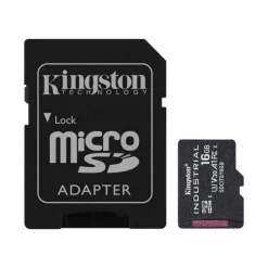Tarjeta MicroSD Kingston Industrial C10 A1 PSLC 16GB Adaptador SD