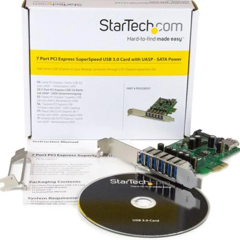 Tarjeta PCI Startech Adaptador PCI Express 7 Puertos USB 3.0