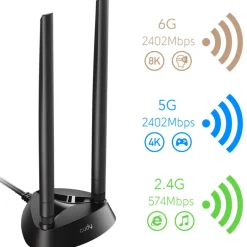 Tarjeta Red Cudy WE4000 AX5400 Wi-Fi 6 Bluetooth 5.2