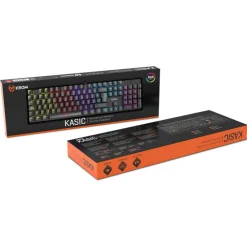 Teclado Krom Kasic Gaming Rainbow RGB Red Switch Negro