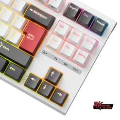 Teclado para Mac y Windows Royal Kludge RKR87 ISO-ES Hot-Swappable Switch Red Blanco