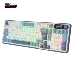 Teclado para Mac y Windows Royal Kludge RKS98 ISO-ES RGB Hot-Swappable Switch Chartreuse Wireless Light Cloud
