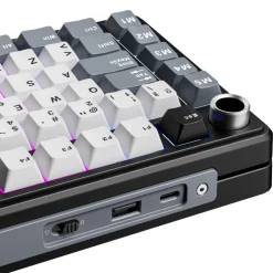 Teclado para Mac y Windows Royal Kludge RKL75 ISO-ES RGB Hot-Swappable Switch Cream Wireless Knight Black