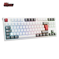 Teclado para Mac y Windows Royal Kludge RKR87 ISO-ES Hot-Swappable Switch Brown Blanco