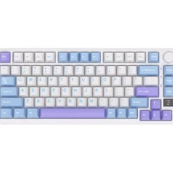 Teclado para Mac y Windows Royal Kludge RKM75 RGB ISO-ES Hot-Swappable Switch Brown Wireless Taro Milk