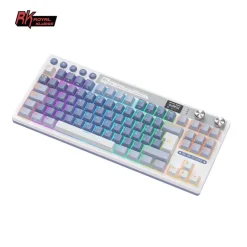 Teclado para Mac y Windows Royal Kludge RKM87 ISO-ES RGB Hot-Swappable Switch Beige Wireless Ocean Blue