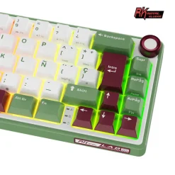 Teclado para Mac y Windows Royal Kludge RKR65 ISO-ES Hot-Swappable Switch Chartreuse Green Sand