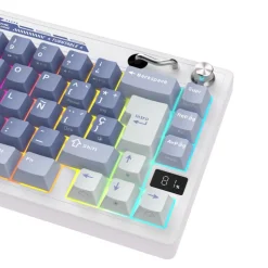 Teclado para Mac y Windows Royal Kludge RKM65 ISO-ES RGB Hot-Swappable Switch Beige Wireless Ocean Blue