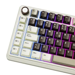 Teclado para Mac y Windows Royal Kludge RKL75 ISO-ES RGB Hot-Swappable Switch Beige Wireless Mokko Grey