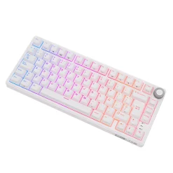 Teclado para Mac y Windows Royal Kludge RKR75 ISO-ES Hot-Swappable Switch Silver Speed White Edition