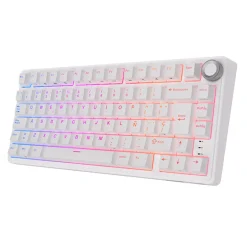 Teclado para Mac y Windows Royal Kludge RKR75 ISO-ES Hot-Swappable Switch Brown White Edition