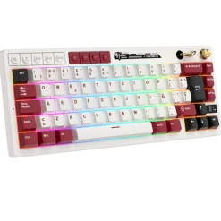 Teclado para Mac y Windows Royal Kludge RKM65 ISO-ES RGB Hot-Swappable Switch Beige Wireless Famicom