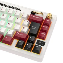 Teclado para Mac y Windows Royal Kludge RKM65 ISO-ES RGB Hot-Swappable Switch Beige Wireless Famicom