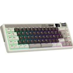 Teclado para Mac y Windows Royal Kludge RKM70 ISO-ES RGB Hot-Swappable Switch Beige Wireless Mokko Grey