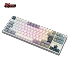 Teclado para Mac y Windows Royal Kludge R87Pro ISO-ES RGB Hot-Swappable Switch Creamy Half Grey