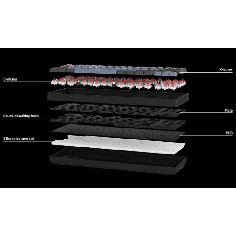 Teclado para Mac y Windows Keychron K8 Pro ISO-ES RGB Hot-Swappable Gateron G Pro Red Wireless