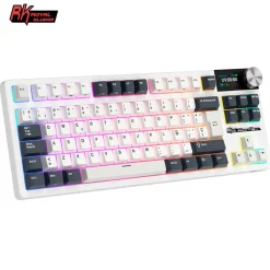 Teclado para Mac y Windows Royal Kludge RKS85 ISO-ES RGB Hot-Swappable Switch Cloud Wireless White Night