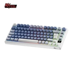 Teclado para Mac y Windows Royal Kludge RKM75 ISO-ES Hot-Swappable Switch Silver Speed Wireless Ocean Blue