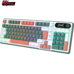 Teclado para Mac y Windows Royal Kludge RKS98 ISO-ES RGB Hot-Swappable Switch Chartreuse Wireless Camping