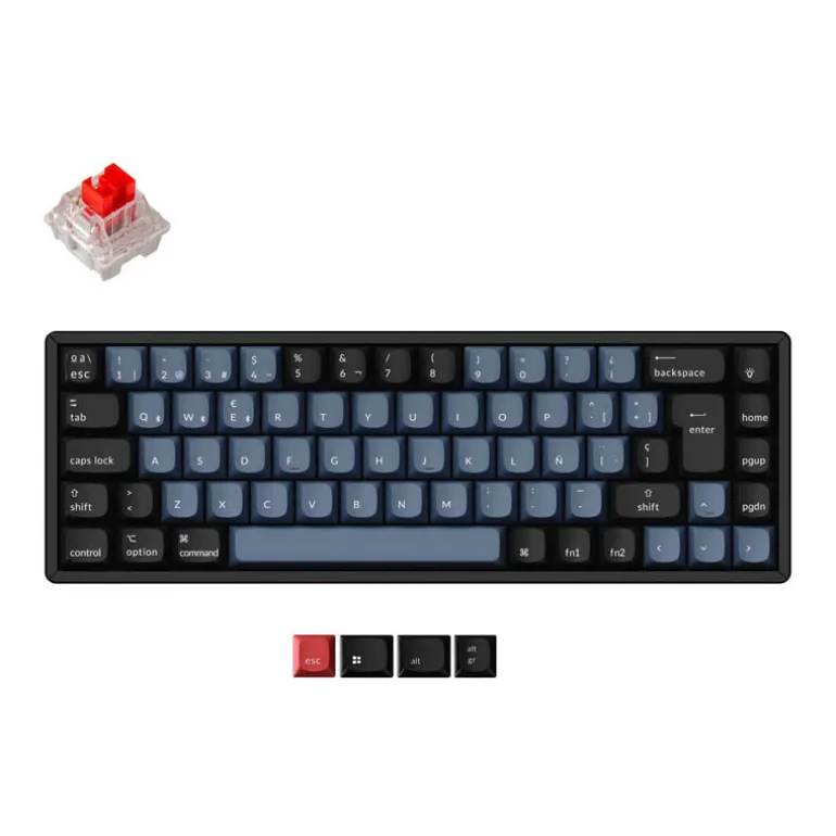 Teclado para Mac y Windows Keychron K6 Pro ISO-ES RGB Hot-Swappable Switch K Pro Mechanical Red Wireless