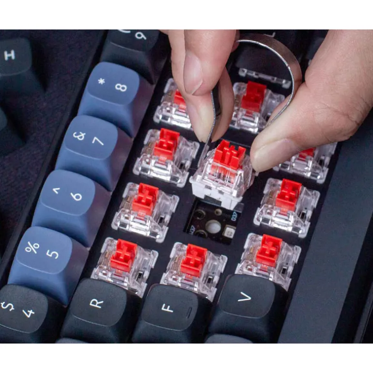 Teclado para Mac y Windows Keychron K6 Pro ISO-ES RGB Hot-Swappable Switch K Pro Mechanical Red Wireless