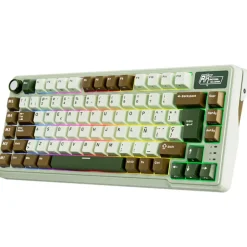 Teclado para Mac y Windows Royal Kludge RKL75 ISO-ES RGB Hot-Swappable Switch Cream Wireless Palm Green