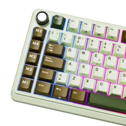 Teclado para Mac y Windows Royal Kludge RKL75 ISO-ES RGB Hot-Swappable Switch Cream Wireless Palm Green
