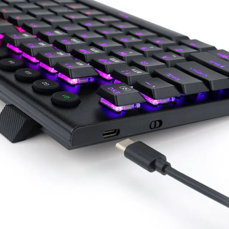 Teclado Redragon Horus 621 Gaming RGB Wireless Switch Red Negro