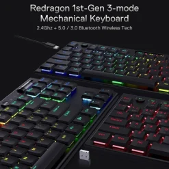 Teclado Redragon Horus 621 Gaming RGB Wireless Switch Red Negro
