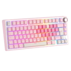 Teclado Royal Kludge R75 Hot Swap Switch Cream Pink Melody