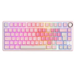 Teclado Royal Kludge R75 Hot Swap Switch Cream Pink Melody