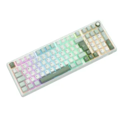 Teclado Royal Kludge RKR98 Pro ISO-ES RGB Hot-Swappable Switch Cream Sky Cyan
