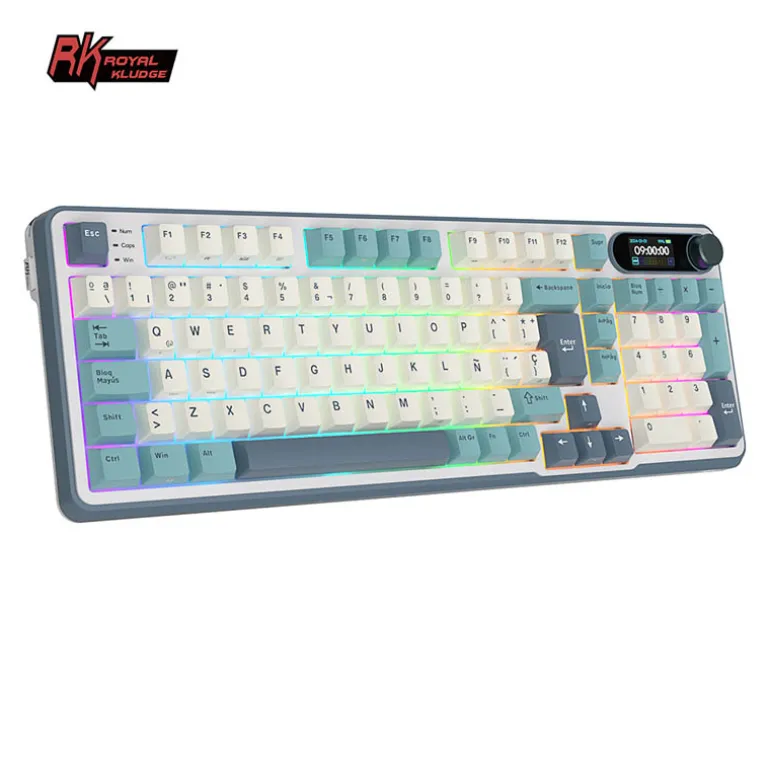 Teclado Royal Kludge RKS98 ISO-ES Hot-Swappable Switch Beige Wireless Light Cloud
